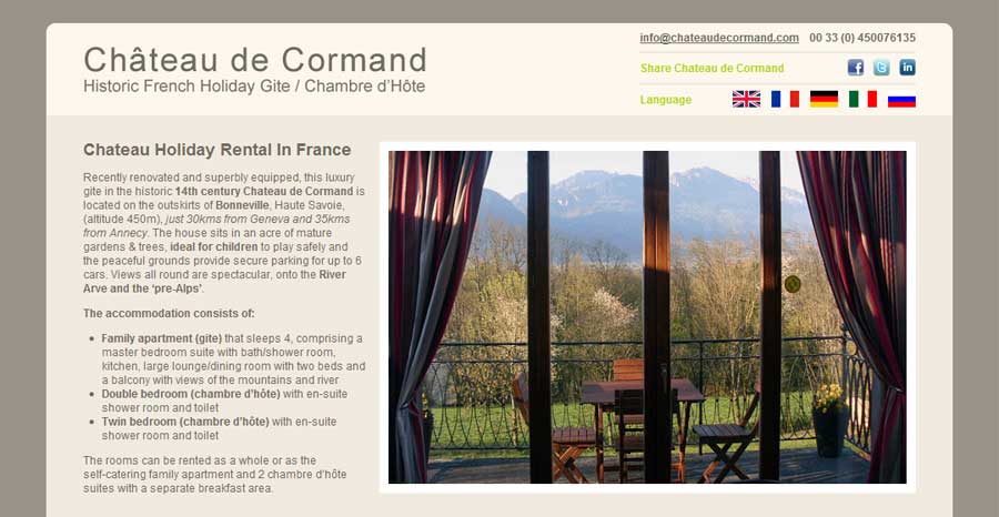 Chateau Holiday Rental Website